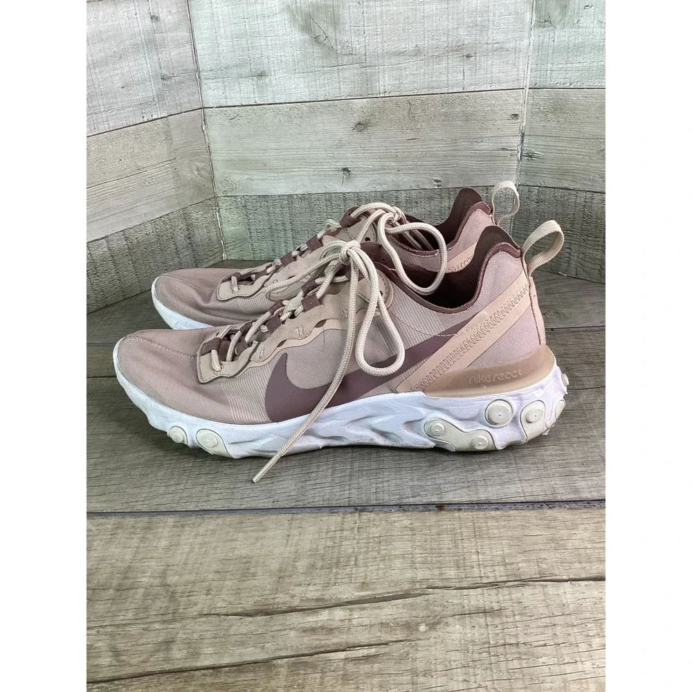 Nike React Element 55 Womens Shoes Plum Chalk Light Cream‎ BQ2728-200 Size 9